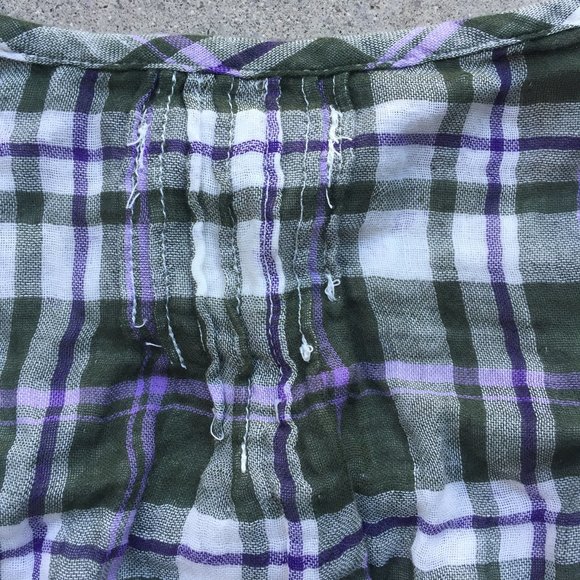 Aeropostale Plaid Cotton Gauze Top NWT - Picture 4 of 10